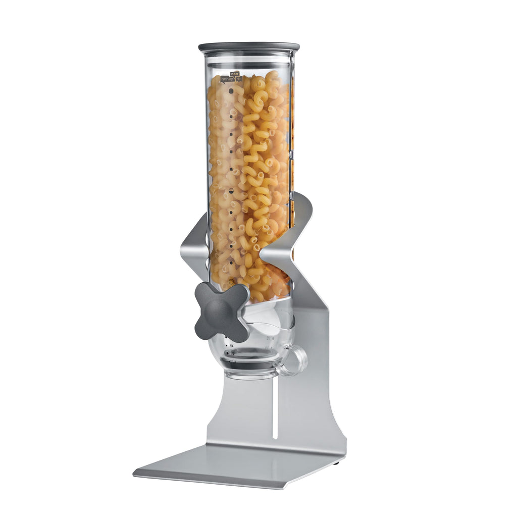 Zevro Indispensable SmartSpace Dry Food Dispenser, Single Control, Stainless Steel, Silver
