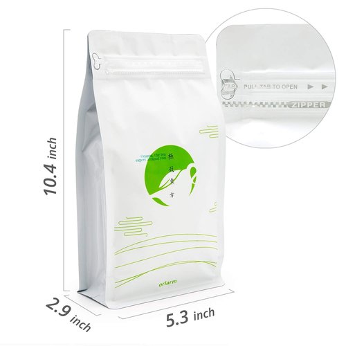 Oriarm Dragon Pearls Jasmine Green Tea Loose Leaf - 500g Jasmine Pearl Tea - 2nd Grade - Resealable Bag