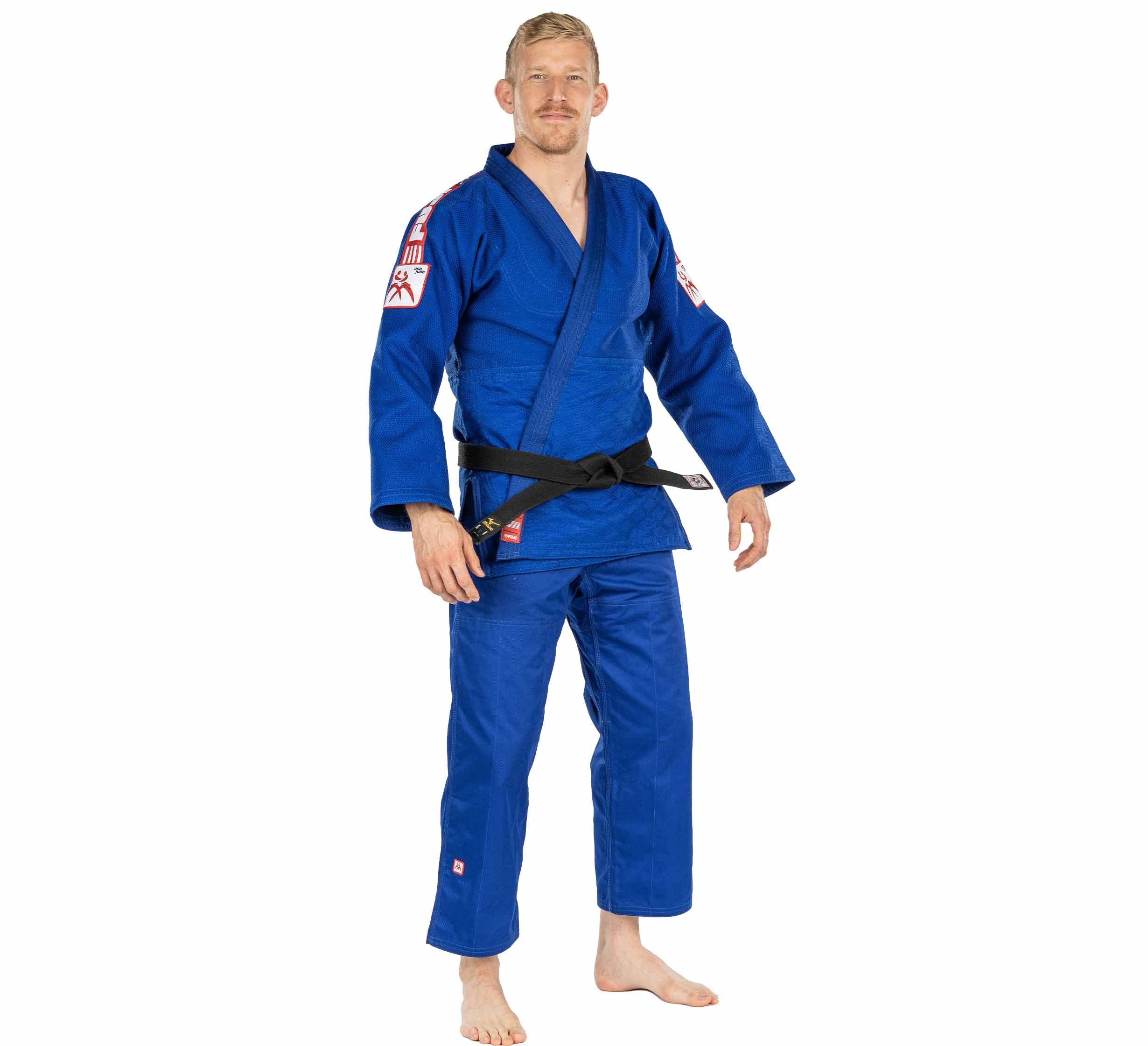 FUJI USA Judo Single Weave Judo Gi Uniform - Kids & Adults Cotton Training Gi for Judo and Karate, Blue, Size 4