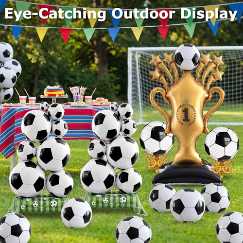 5-Piece Soccer Balloons Set - Extra Large Trophy & Foil Decorations