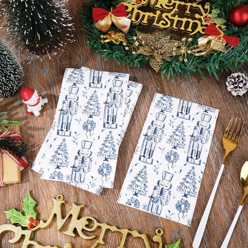 Christmas Chinoiserie Nutcracker Guest Napkins - 40 Disposable Paper Hand Towels