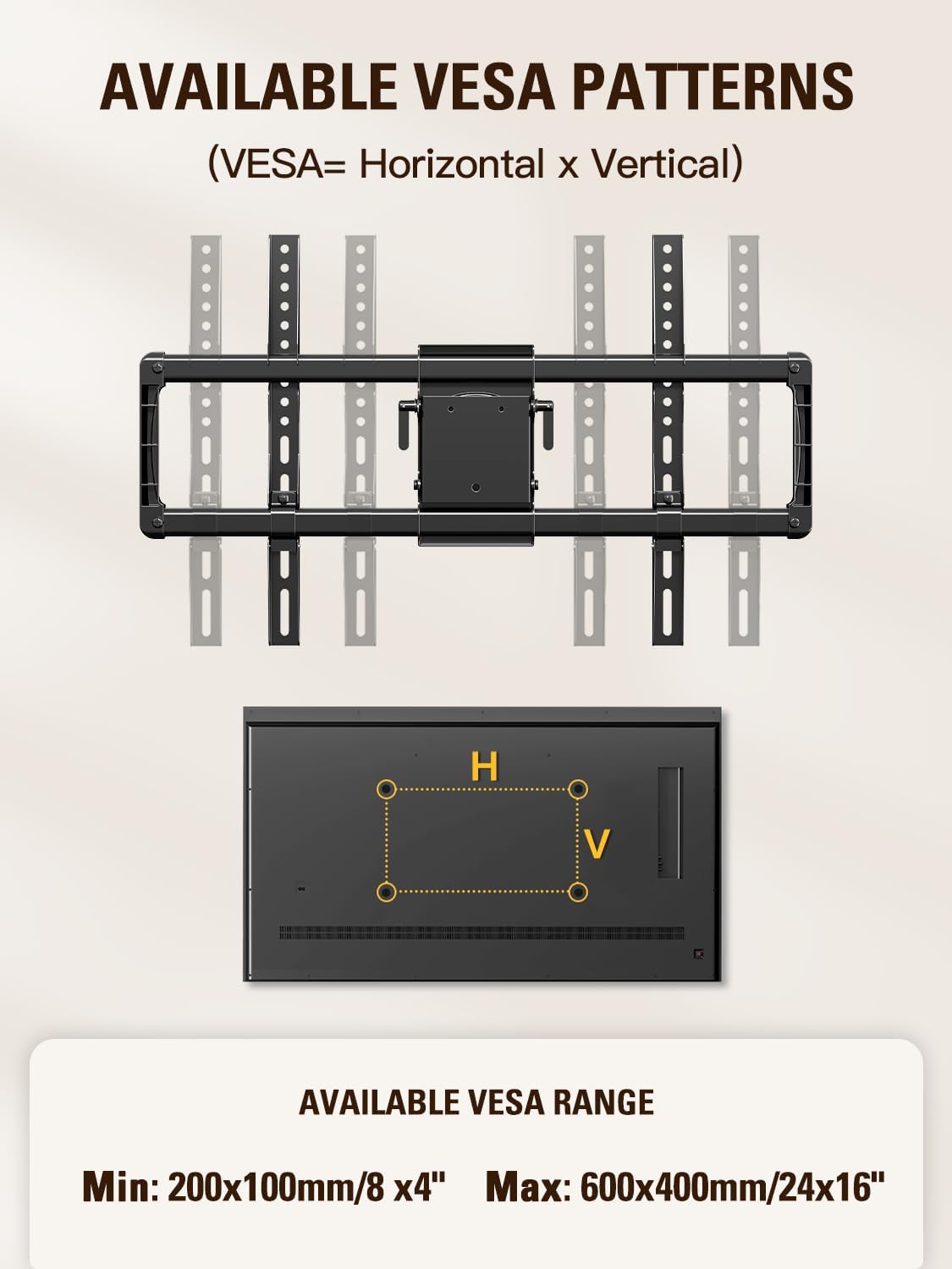 Mounting Dream TV Wall Mount - Full Motion Articulating Dual Arms for 42-86" TVs | Max VESA 600x400mm, 132 lbs Capacity