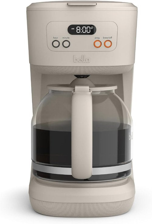 BELLA 12-Cup Programmable Coffee Maker - Easy LCD Display, Auto Shutoff, Reusable Accessories, 900 Watts