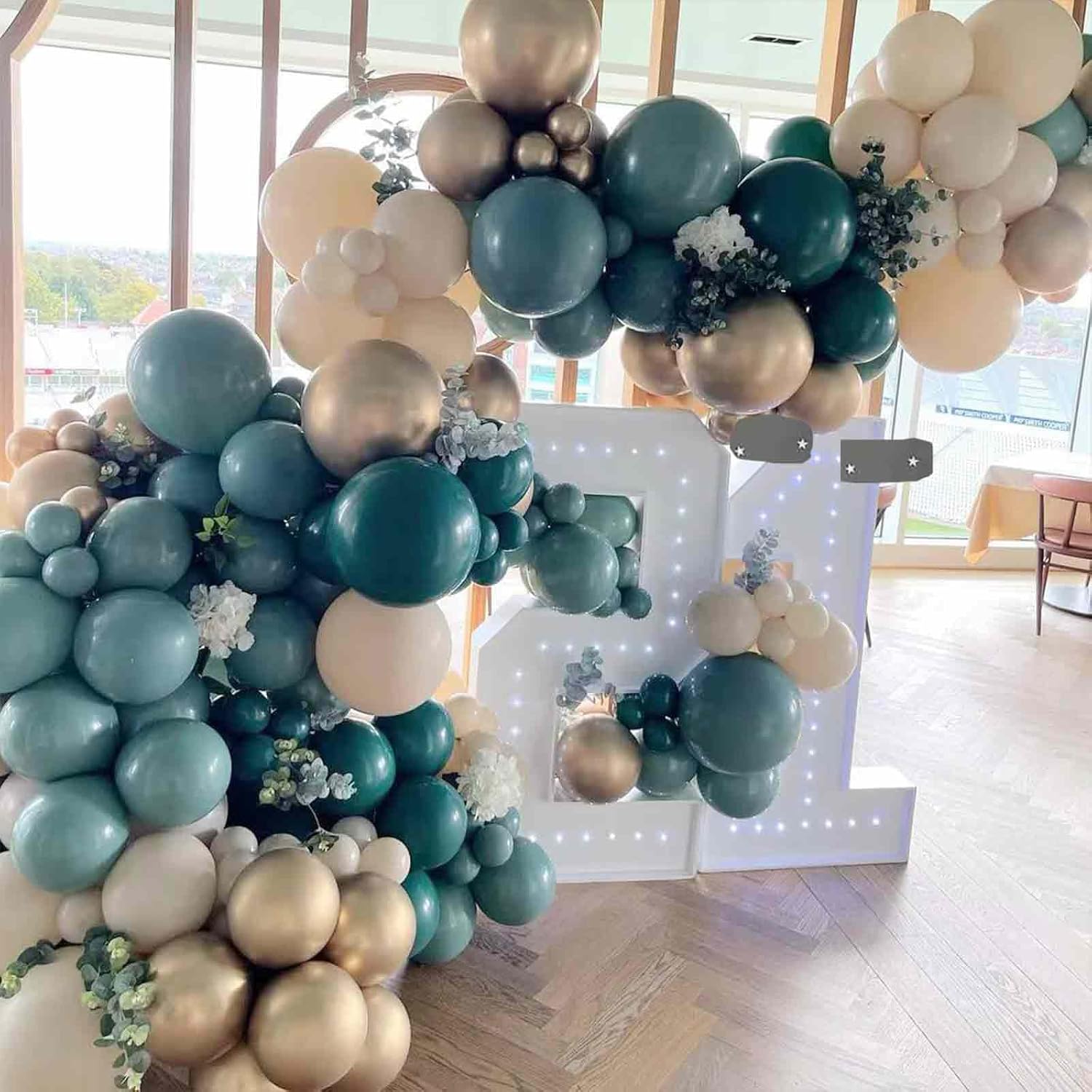 PartyWoo Slate Blue Balloons - 100 Pcs Assorted Sizes for Graduation, Baby Shower & Birthday Decor | Dusty Blue & Dark Teal
