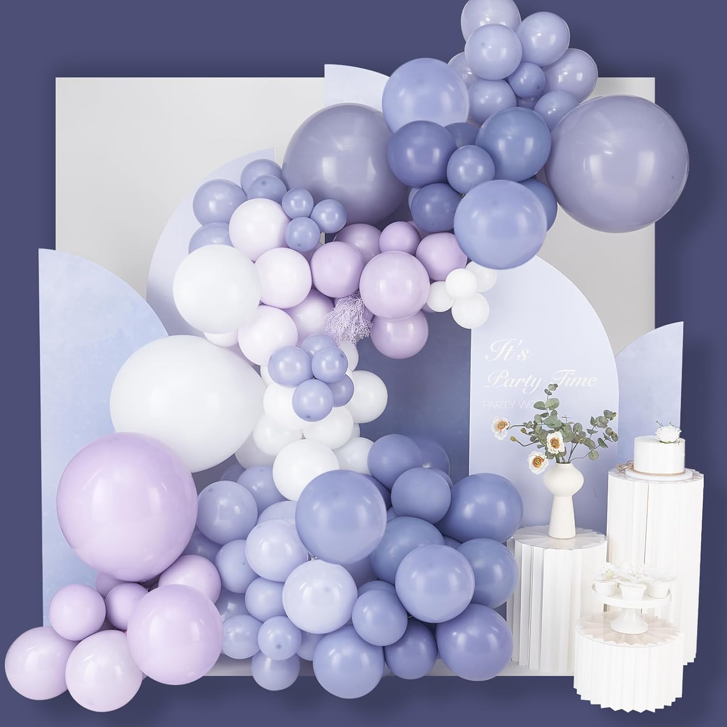 PartyWoo Purple Balloon Arch Kit - 140 Pcs in Lavender & Lilac - Various Sizes for Baby Showers & Weddings