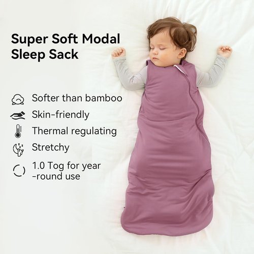 BubblePanda Modal Sleep Sack - Super Soft 2-Way Zipper Toddler Blanket for 12-18 Months