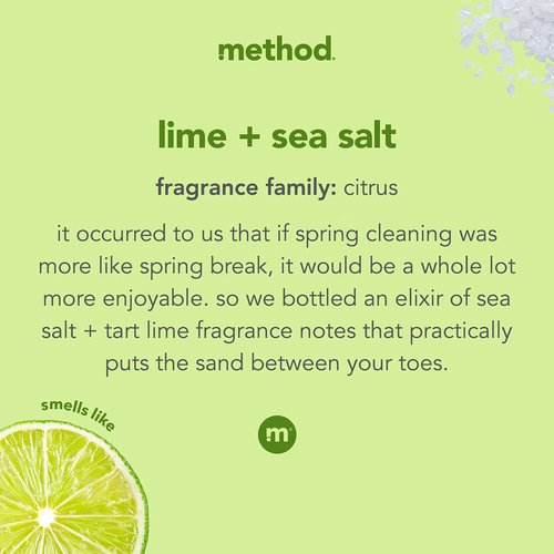 Method All-Purpose Cleaner Spray, Lime + Sea Salt, Perfect for Most Counters, Tiles and More, 28 Fl Oz, (Pack of 4)