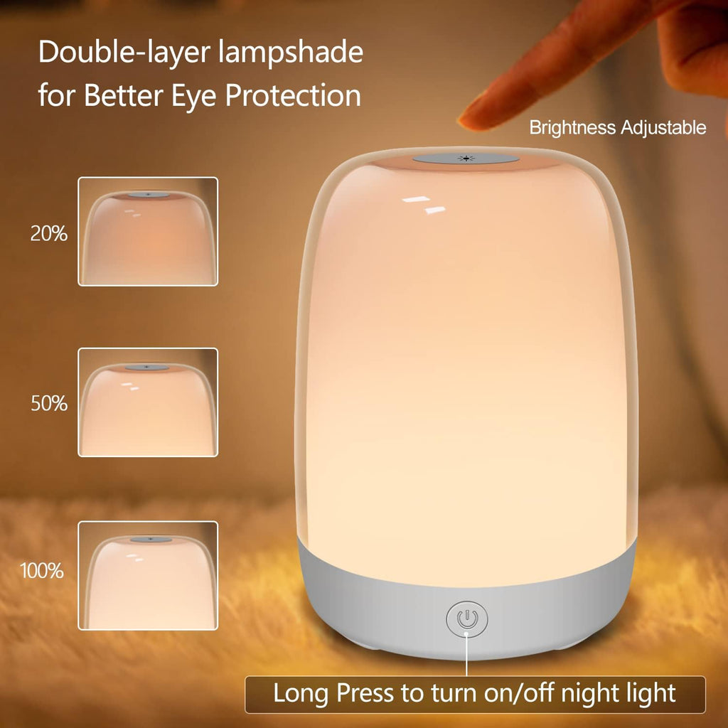Skiennix Nursery Light - Dimmable Baby Night Light with 5 Color Options | USB Rechargeable Lamp for Toddlers