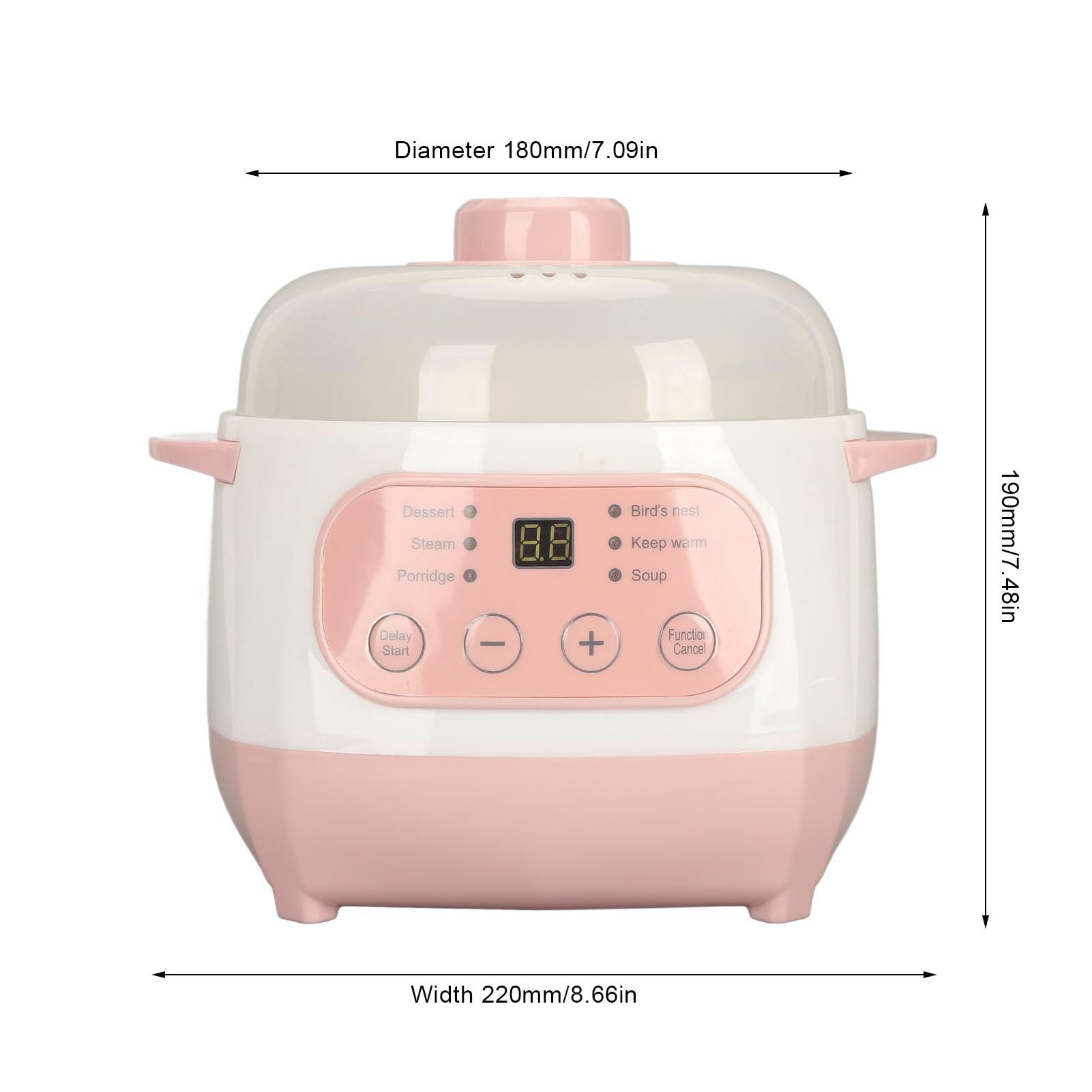 Mini Ceramic Stew Cooker With 1l Capacity And Antidry Burn Function, Electric Slow Cookers For Small Kitchen, Electric Stewing Pan Appointment Timing Sputum Stewed Automatic Boiled Porridge