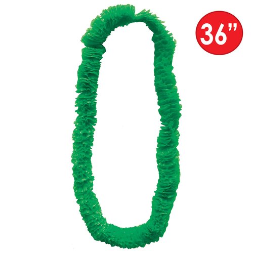 Beistle Green Soft-Twist Poly Leis with Labeled Carton