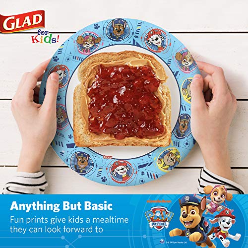 Glad Paw Patrol Paper Plates, Blue, 7 Inch, 20 Count, Kids Party Tableware