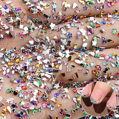 3000Pcs 3D Colour Nail Charms Multi Shape French Rhinestones & Gems