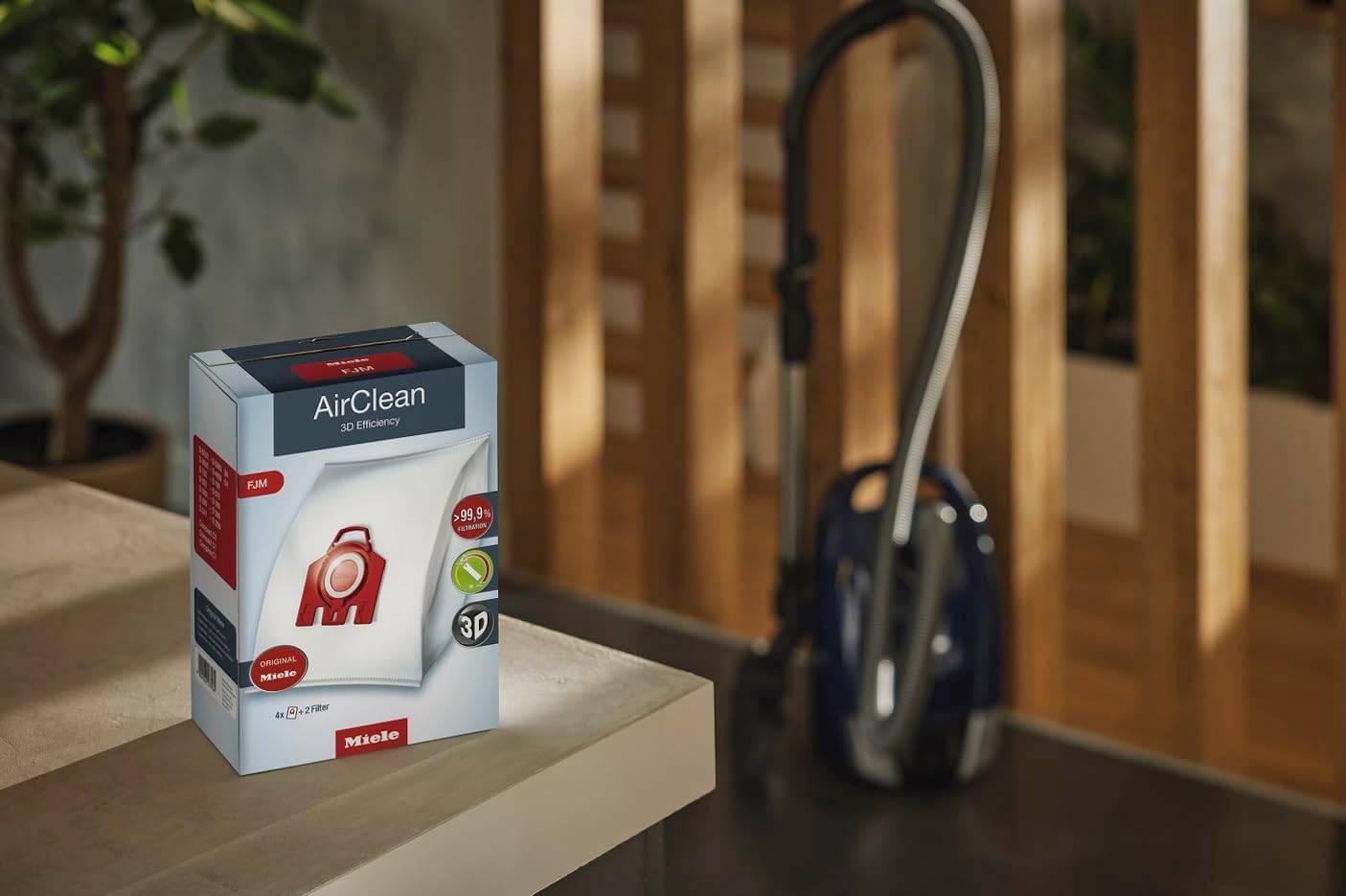 Miele Genuine AirClean 3D FJM Vacuum Cleaner Bags - 4 Bags & 1 AirClean Exhaust Filter