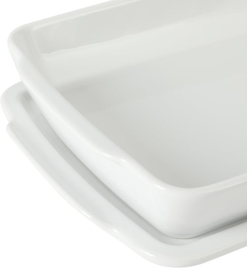Gibson Home Gracious Dining 2.6-Qt White Stoneware Baking Dish - Versatile Oven Safe Casserole & Serveware | 12.7" x 9" Rectangular
