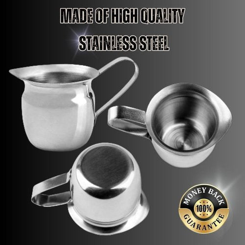 Luminel Set of 24-3oz - Stainless Steel Creamer Pitchers, Restaurant Milk Dispenser, Stainless Steel Coffee Creamer