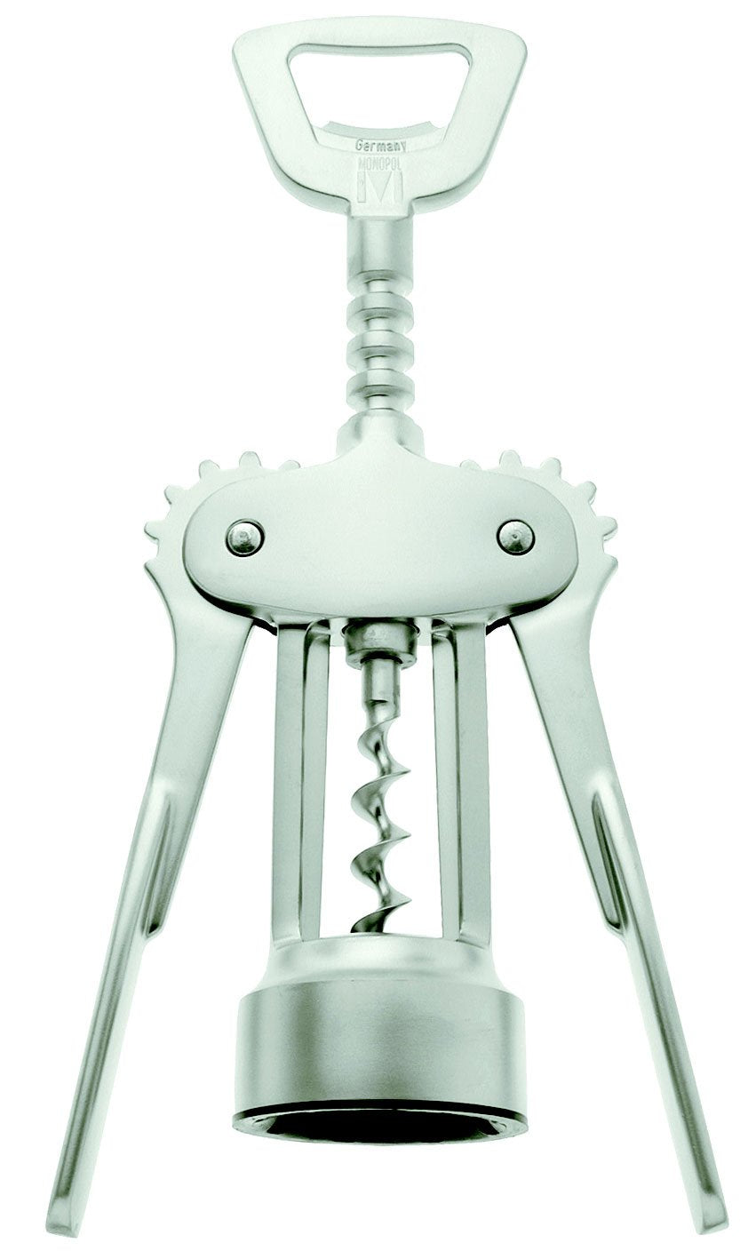 Monopol Lever Satin Finished Corkscrew And Wine Opener In Gift Box With Cork Remover, Silver