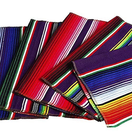 Purple Mexican Serape Table Runner 14x84 Inch for Parties Wedding Outdoor Decor