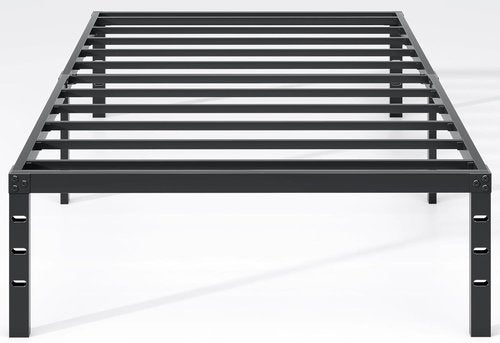 Jetoo Metal Bed Frame - Twin Size with Storage Space | Heavy-Duty Sturdy Foundation, Easy Assembly, Black, 14 Inch
