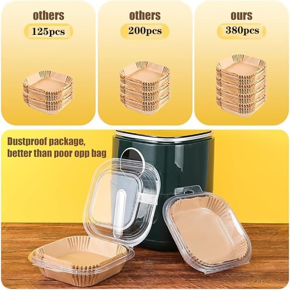 M-bestl 380 Pcs Air Fryer Liners Disposable, Food Grade Parchment Paper Liners,Oil-Proof& Non-Stick, Suitable for Air Fryers, Microwaves, Ovens(8 Inch,380Pcs)