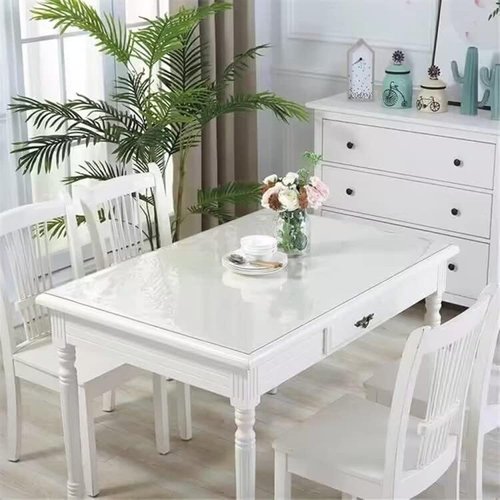Royhom Clear Table Protector 42 x 78 Inch - 2mm Thick Plastic Table Cover, Clear Table Cover Protector Rectangle, Waterproof PVC Desk Mat for Coffee Table, Writing Desk, Dining Room, Dresser
