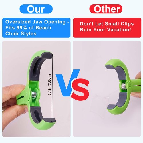 Large Beach Towel Clips for Beach Chair, Heavy-Duty Plastic Clothes Pins, Towel Clips for Beach Chairs Cruise-Keep Your Towel from Blowing Away, Vacation Beach Must Have Beach Chair Clips