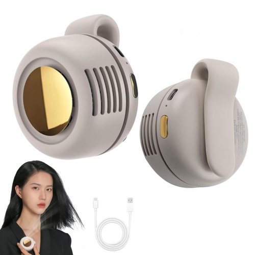 Portable Silent Mini Bladeless Fan Clip On, 2025 New Adjustable 3 Speeds Suspended Waist Fans for Shirt, Mini Fan With Clip, Suitable for Outdoor & Travel & Office, Travel Accessories (White)