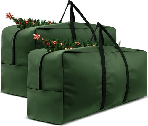 Heavy Duty 420D Christmas Tree Storage Bag by [Brand Name] - Extra Large 9-12 Ft with Reinforced Handles & Zipper