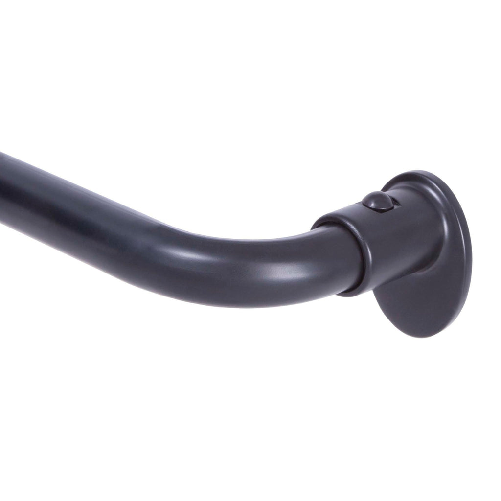 Sun Zero – Wrap Around Curtain Rod, Blackout Room Darkening Design with 5/8" Steel Tube, Adjustable 28–48", Black