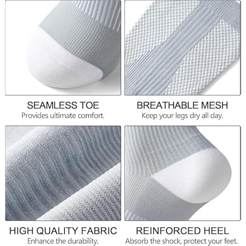 3 Pairs Compression Socks for Women and Men - 15-20mmHg Best Support for Athletic Running Cycling