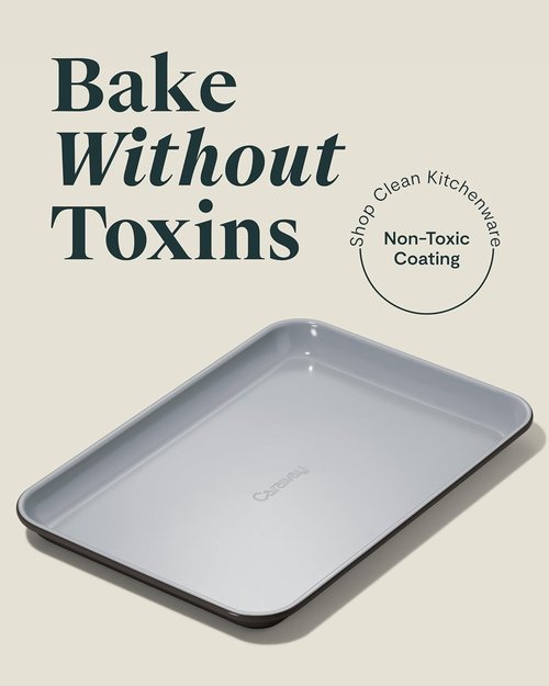 Caraway Nonstick Ceramic Baking Sheet - Non-Toxic & Oven Safe 9x13” Mini Sheet Pan - Black