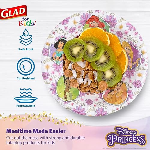 Glad for Kids Disney Princess Paper Bowls, 12 Oz, 40 Count - Floral