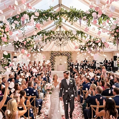 200 Pcs Silk Rose Petals for Wedding Decor - Reusable & Washable