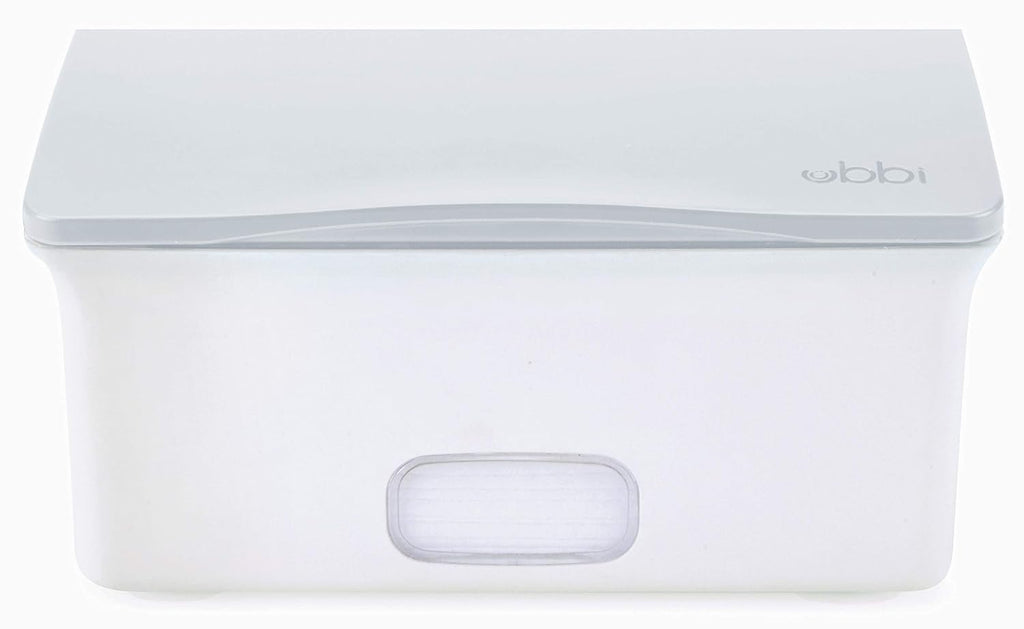 Ubbi Baby Wipes Dispenser - Keeps Wipes Fresh With Weighted Plate & Non-Slip Feet | Gray