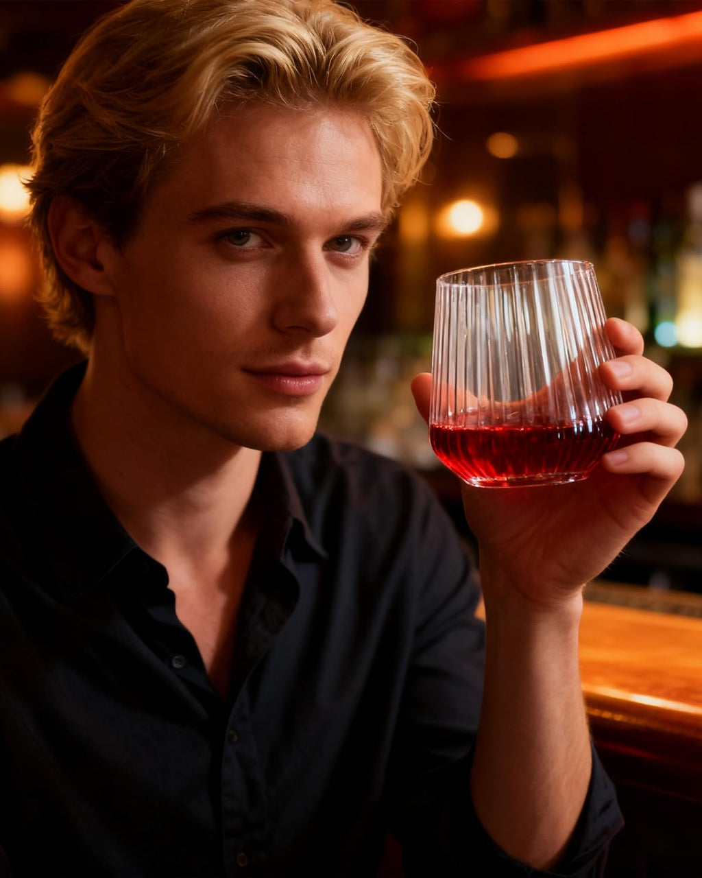 YOUBET 40 Pack Plastic Ribbed Wine Glasses - 14 OZ Clear Thicker Origami Stemless Disposable Wine Glasses - Heavy Duty Unbreakable Vintage Whiskey Cups for Wedding Parties Bar