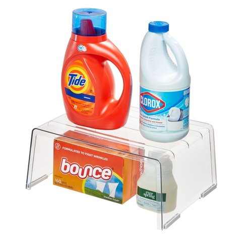 iDesign Recycled Plastic Deep Laundry Room Organization Detergent Riser – 5.6” x 4.3” x 2.3”, Clear Bin