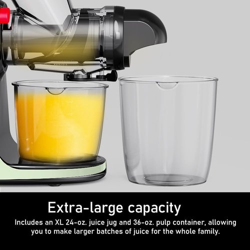 SIFENE Cold Press Juicer Machine, 2nd Gen Whole Fruit Slow Masticating Juicer with Dual Mouth for Celery & Ginger, High Yield Juice Extractor, Anti-Clog Reverse Function, Quiet Motor, Green