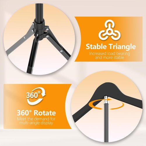 Adjustable Shirt Display Stand 32-63 Inch, Foldable Clothing Display Stand Mannequin Torso for Retail Vendors, Multi-Use Steamer Rack Stand for Clothes Garment