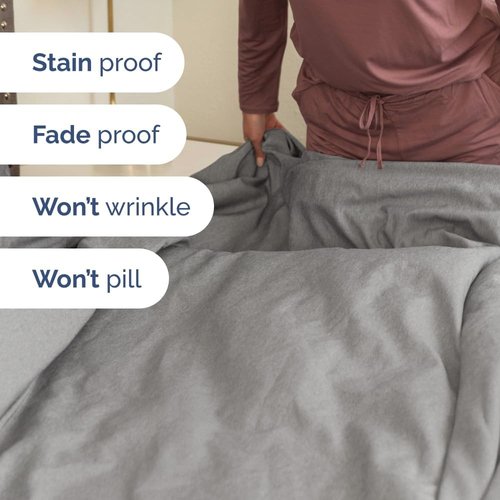 Flex Top Split Head King Sheet Set - Comfy, Breathable & Cooling Luxury Bedding - Deep Pocket, Soft Oeko-Tex in Heathered Grey