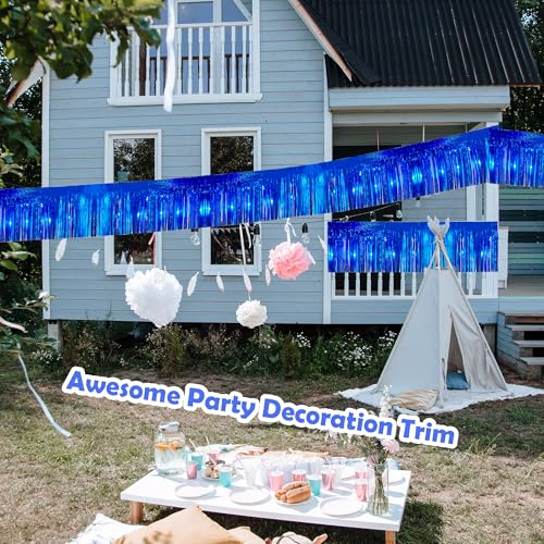 Glitter Royal Blue Fringe Garland - 2 Pack 10ft Party Decoration