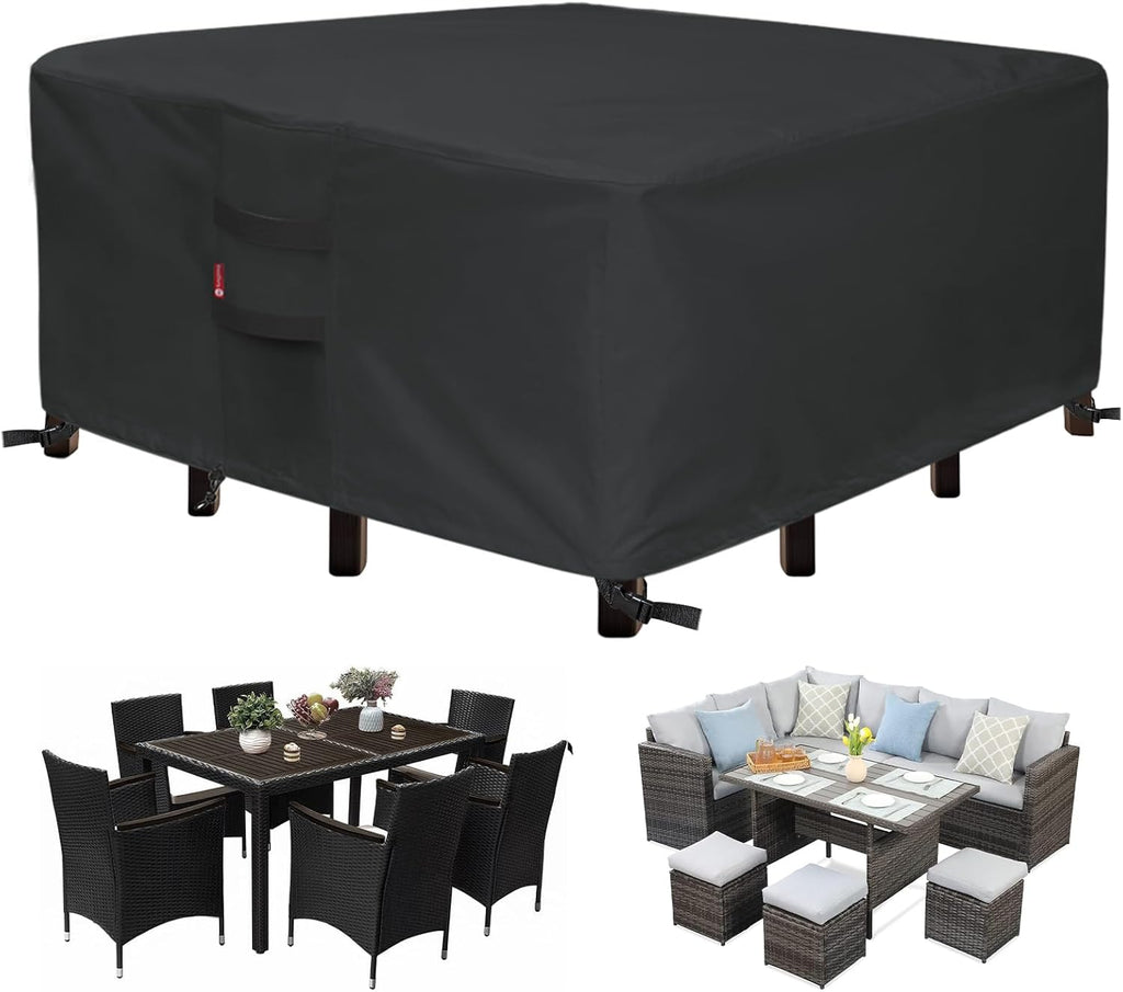 SheeChung Outdoor Furniture Cover - Waterproof Square 74"L x 74"W x 28"H - Durable Patio Protection