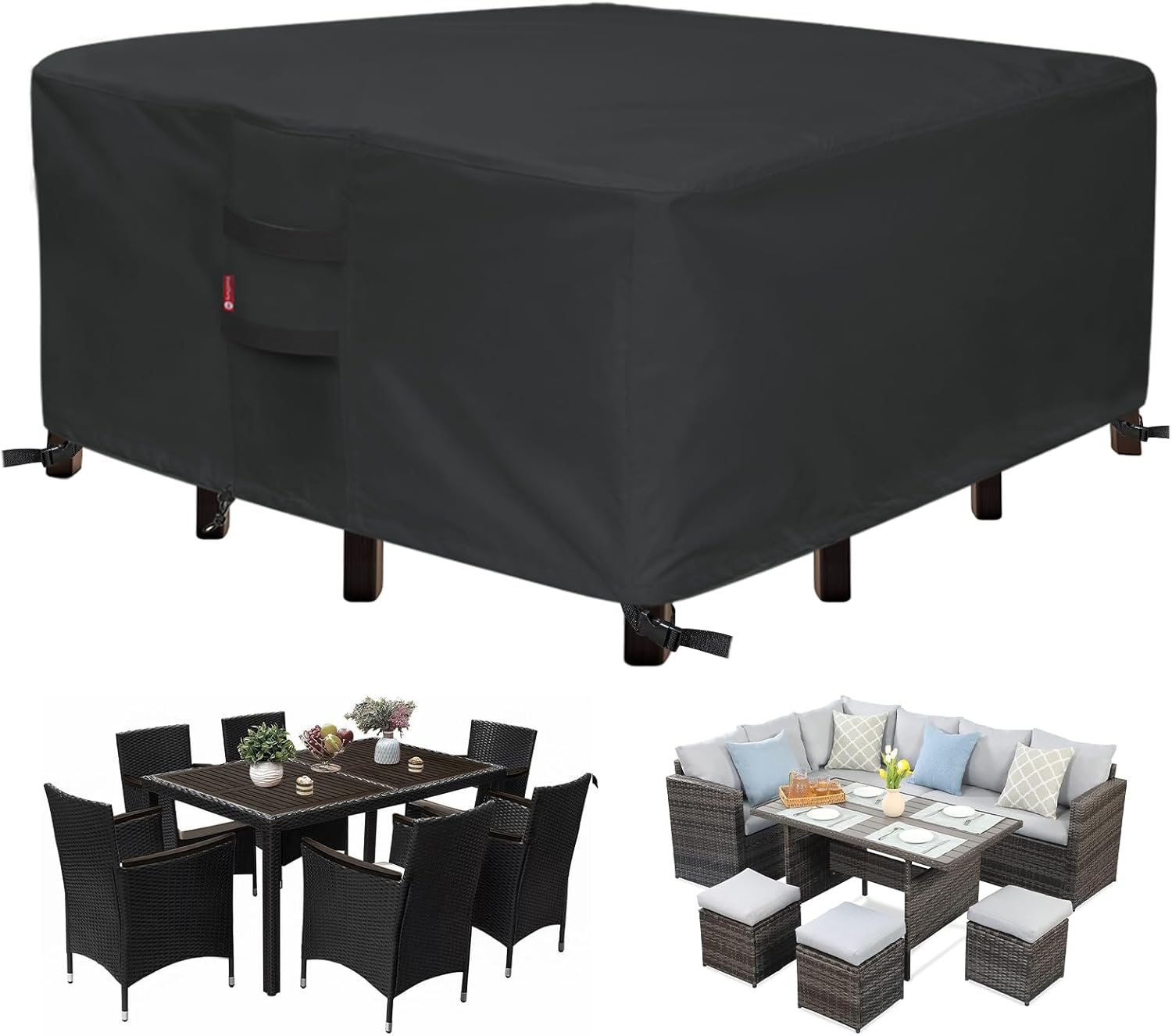 SheeChung Outdoor Furniture Cover - Waterproof Square 74"L x 74"W x 28"H - Durable Patio Protection