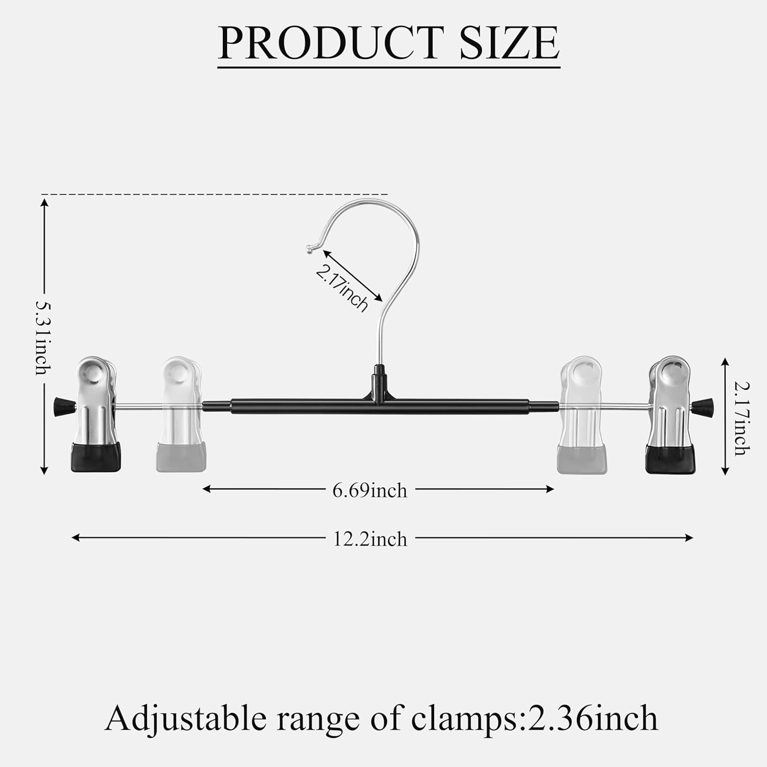Skiennix 20 Pack Heavy-Duty Pants Hangers - Non-Slip Clips for Jeans & Skirts | Space-Saving Design