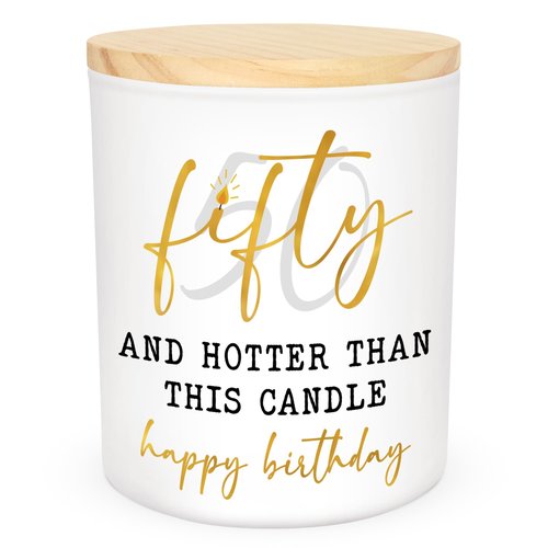 ARVEXO 50th Birthday Gifts for Her - Long Lasting Vanilla Lavender Candle 10 oz - Funny 1976 Birthday Gifts for Women Wife Mom Sister Friend, Gift for 50 Year Old Woman, Fifty Candles, 50th Birthdays