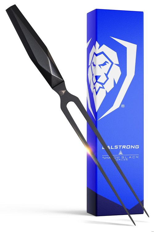 Dalstrong Meat Fork - 8.5 inch - Shadow Black Series - Black Titanium Nitride Coated - High Carbon 7CR17MOV-X Steel - Barbecue Carving Fork - Kitchen Utensils - Two Pronged Fork - NSF Certified