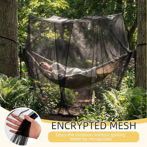 Frienda Queen Size Mosquito Net Canopy - Black Four-Corner Bed Netting