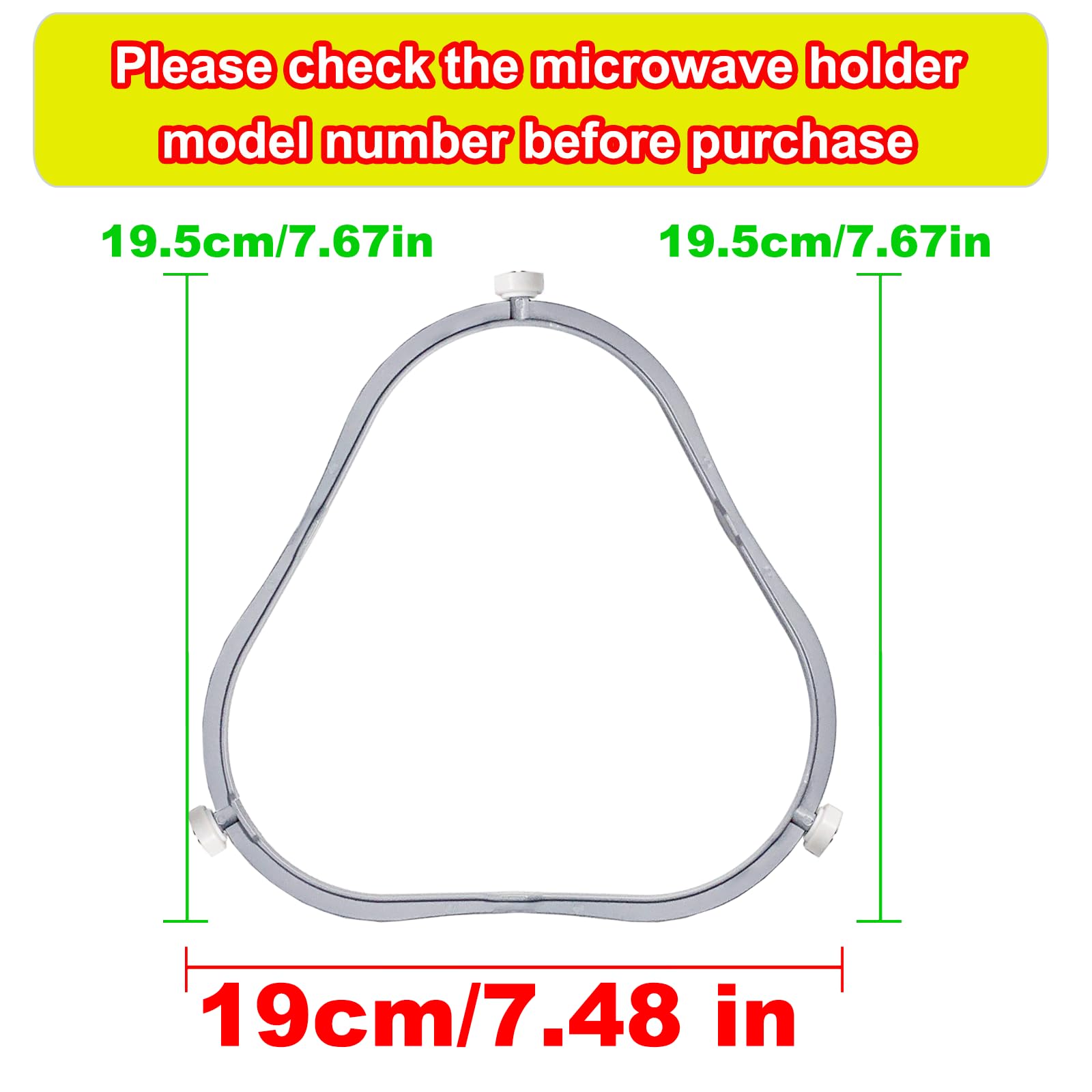 7.48 in W11252182 Microwave Turntable Support Ring,Glass Tray Support Replacement Part,Fit for Whirlpool Maytag Microwaves,Replaces 8206227,W10435114