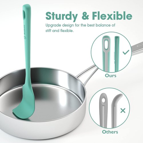 ChefAide Silicone Spatula Set - 4 Pieces, Ergonomic Grip, Heat Resistant for Nonstick Cookware