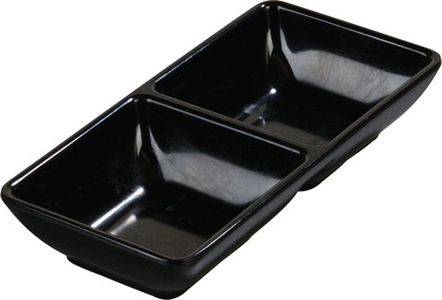 Carlisle FoodService Products 086203 Melamine Double Square Ramekin, 4 oz Capacity, 5-3/4" Length x 2-3/4" Width x 1" Height, Black (Case of 24)