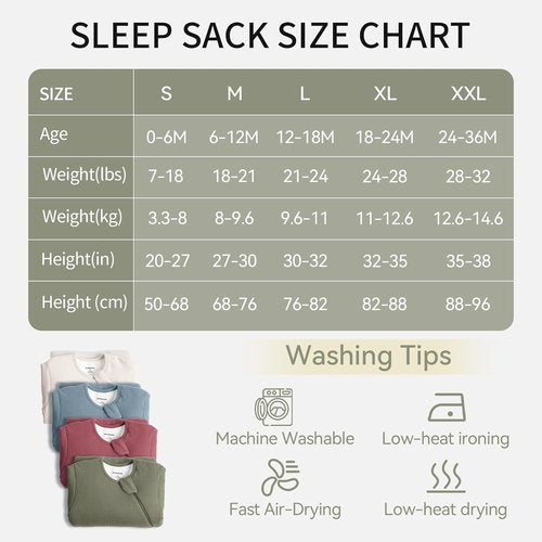 BubblePanda Sleep Sack | Rayon Bamboo 1.5 Tog Long Sleeve Baby Blanket for 6-12 Months