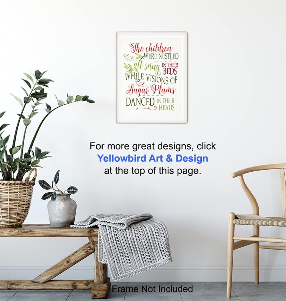 Regine Switzerland Twas The Night Before Christmas Wall Art - Cute Santa Claus Holiday Decor - Festive Home Decoration